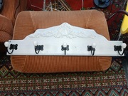 Wieszak Ścienny Drewniany 5 haków Styl Vintage 