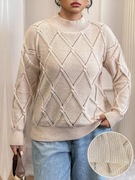 Bardzo ładny lekki ciepły kremowy sweter 48/50