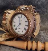 Pasek skórzany do zegarka kieszonkowego rękodzieło