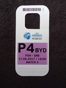 PORTUGALIA - SERBIA UEFA EURO U21 2017 POLSKA 17-6-2017 KARTA PARKINGOWA P4