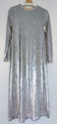 Zara - srebrna sukienka z cekinami i długim rękawem 36 S