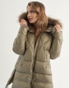 Kurtka damska zimowa OCHNIK XS KURDT-0480 oliwkowa puchowa puch naturalny
