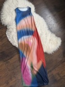 Sukienka kolorowa dress długa summer lato przecięcie S