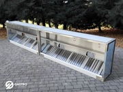 Okap skrzyniowy przyścienny z filtrami wywiewny 4500x800x450 mm