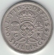 Wielka Brytania 2 szylingi two shillings (floren) 1951 28,4 mm - nr 3