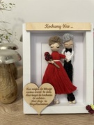 Makrama w ramce , prezent , rocznica , rodzinka, ślub .