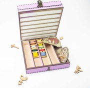 Organizer pudełko na nici igły, dwuwarstwowe, prezent  dla mamy, babci