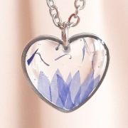 Naszyjnik Chabrowe Serce mini Prawdziwe Kwiaty