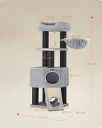 Drapak dla kota 141 cm szary czarny