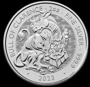 2oz Bestie Tudorów The Bull of Clarence 2023 The Royal Tudor Beasts Ag.9999