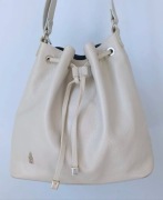 Skórzana torebka Wojewodzic worek skóra szara