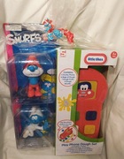 Zestaw prezentowy SMERFY duże figurki papa baby telefon XXL ciastolina