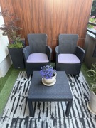 Zestaw ogrodowy 2 x fotel + stolik kawowy