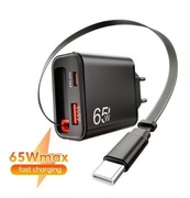 TE-FC3 SZYBKA ŁADOWARKA SIECIOWA ZASILACZ PD/QC 65W KABEL 60cm