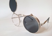 okulary przeciwsłoneczne zerówki, steampunk,  vintage, emo, retro flip