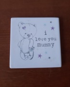 Ceramiczno-korkowa podstawka podkładka pod kubek szklankę I love you mummy