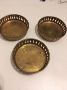 podstawki , tace miedziane . 3szt . indie wzór . 