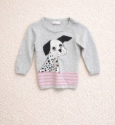 Sweterek dziewczęcy 86 So Cute piesek 12-18 mies szary
