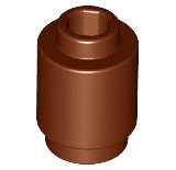 LEGO 10 x 3062 klocek okrągły walec rurka 1x1x1 - brązowy reddish