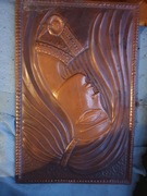 Obraz w brązie miedziana płaskorzeźba ścienna typ gruziński, czasy ZSSR