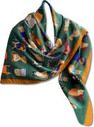 Nowa apaszka Ala jedwabna 70 x 70 cm koty kotki kot 