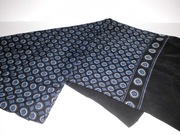 Szalik Męski Czarny, Granatowy Wzór 120x27cm. Nowy