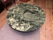 Stół Stolik Art Deco kamien kawowy z marmurowym zielonym blatem drewno