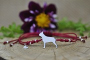Boston terrier - bransoletka z psem, srebro 925
