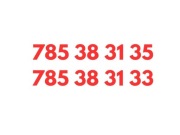 785 38 31 35 i 785 38 31 33 STARTERY PLUS PLUSH KARTY SIM PARA ZŁOTE NUMERY