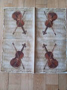 Serwetka 32 x 32 cm nuty, skrzypce, muzyczna, dekupaż.