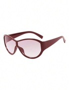 Nowe modne bordowe uniseks duże okulary przeciwsłoneczne retro y2k