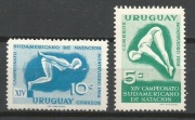 Urugwaj 1958 Mi 810-811 pływanie sport**czyste