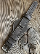 Pasek do zegarka z podkładką 20 mm handmade skóra naturalna ręcznie robion