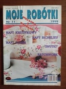 Moje robótki 11/1999 Haft krzyżykowy, płaski, Richelieu, snutki,  patchwork