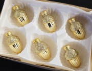 Bombki choinkowe szklane złote żołędzie 6 szt ozdoby na choinkę retro 