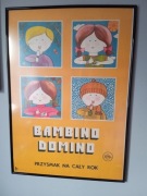 Plakat reklamowy - Lody Bambino Domino (proj. R. Olbiński?) 1974 r.