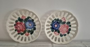 Talerze ręcznie malowane, ciekawy wzór, oryginalne, 2 sztuki 