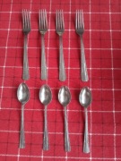 Sztućce widelce łyżeczki PRL sygn Stainelss Poland zestaw 8szt