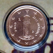 SAN MARINO 2010 1 CENT UNC !!!!!!!!!!