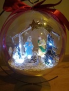 Bombka podświetlana świecąca led 3d szopka święta 