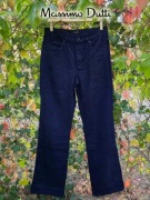 Massimo Dutti damskie jeansy 40 L granatowe spodnie szerokie wysoki stan 
