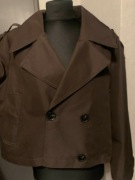 ZARA krótka kurtka trench parka hydrofobowa oversize duża czekoladowa