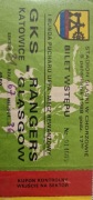 Bilet z meczu GKS Katowice - Glasgow RANGERS 05.10.1988