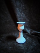 Świecznik ceramiczny vintage biało-niebieski