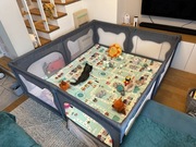 Kojec dla dzieci Lionelo Willow XL Grey Concrete DUŻY