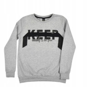 Bluza z napisem KEEP smiling & be free szara rozm. 152