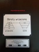 Wiertarka WS 15 Tabliczka Tabliczki Obroty Wrzecio