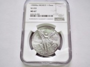 Meksyk, 1 onza, Libertad 1990, uncja Ag 999, NGC MS67