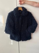 Granatowe futerko Zara Basic idealne na jesień - zime