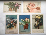 Kartki pocztowe  początki PRL-u lata 40 XX w 5 szt